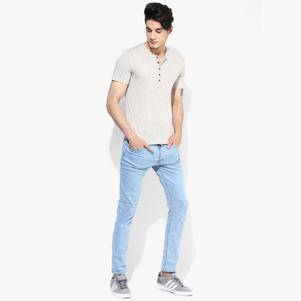Organic Cotton Men's Henley T-Shirt - Melange