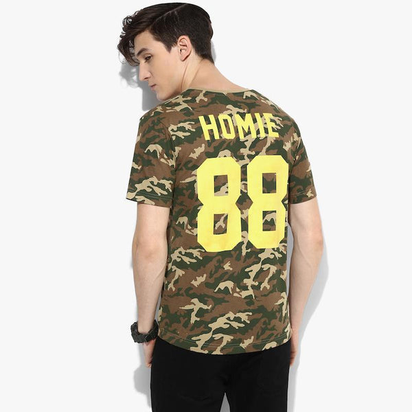 Organic Cotton Men's Military Print T-Shirt - Homie