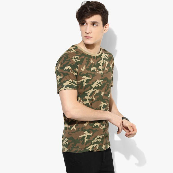 Organic Cotton Men's Military Print T-Shirt - Homie
