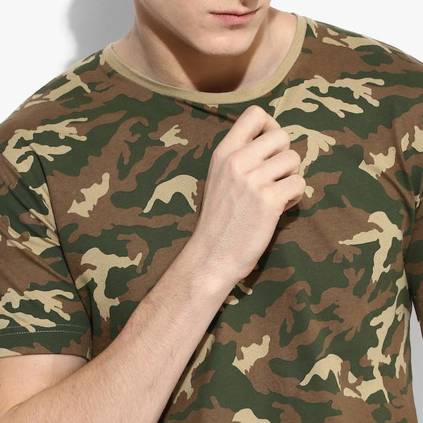 Organic Cotton Men's Military Print T-Shirt - Homie