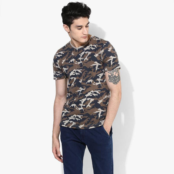 Organic Cotton Men's Military Print T-Shirt - Jesus
