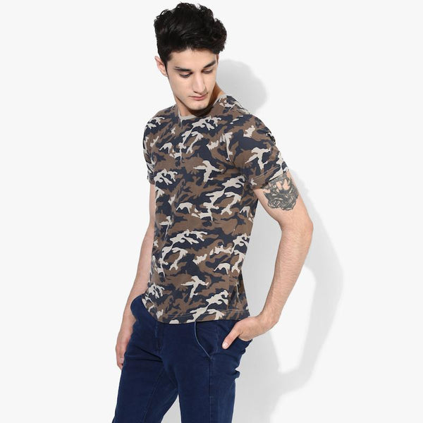 Organic Cotton Men's Military Print T-Shirt - Jesus
