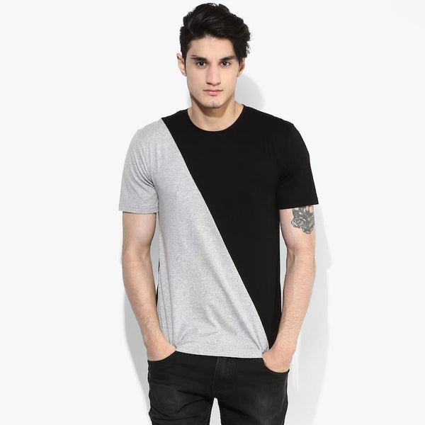 Organic Cotton Men's Monochrome Split T-Shirt