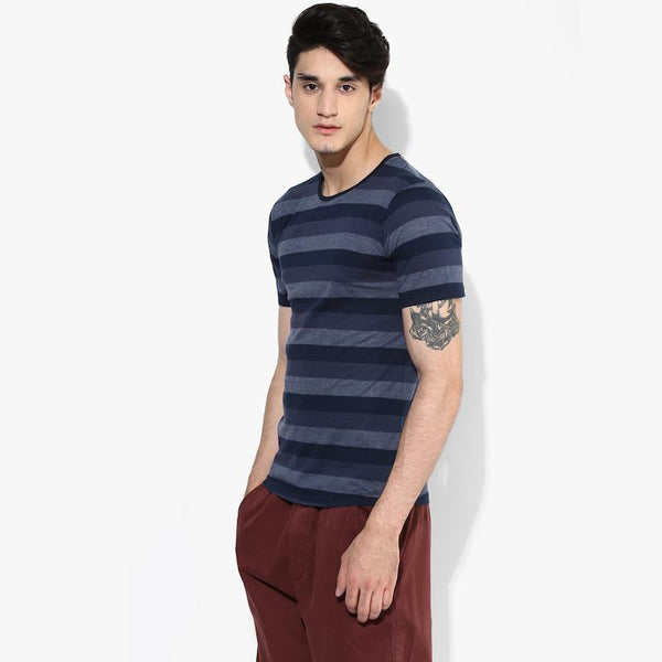 Organic Cotton Men's Navy Stripe T-Shirt