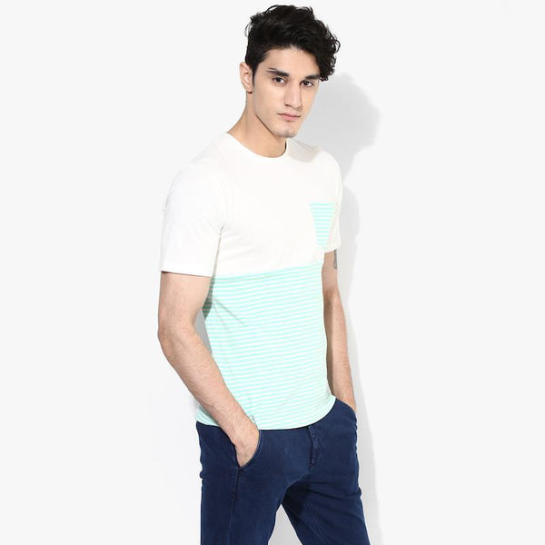 Organic Cotton Men's Pocket T-Shirt With Stripes