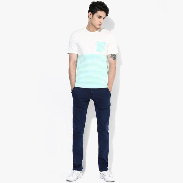 Organic Cotton Men's Pocket T-Shirt With Stripes