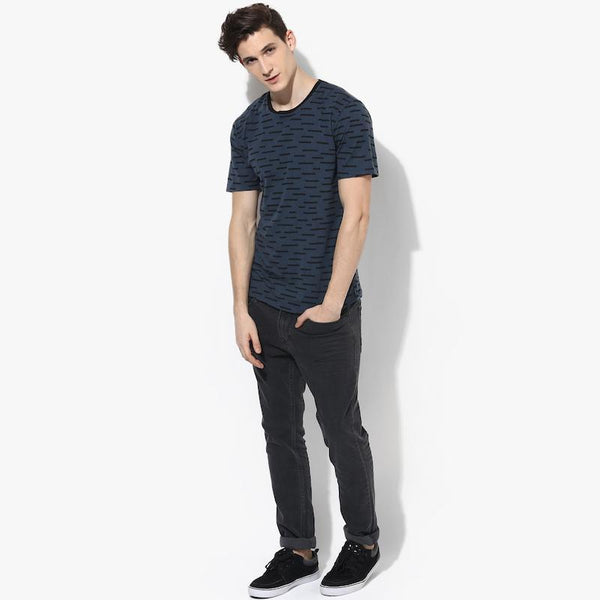 Organic Cotton Men's T-Shirt With Allover Line Print
