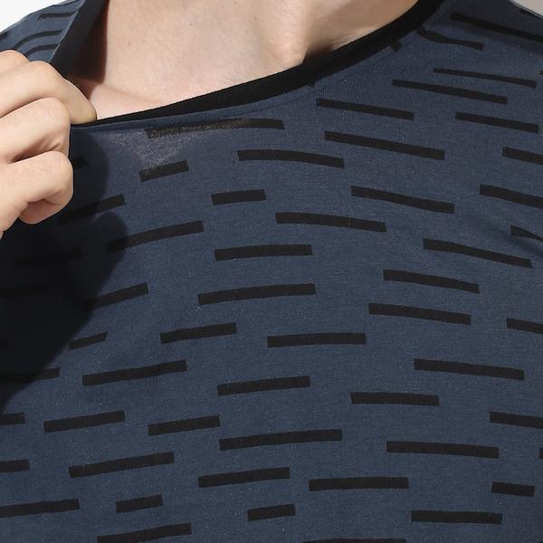 Organic Cotton Men's T-Shirt With Allover Line Print