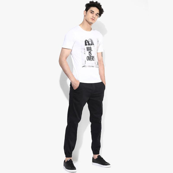 Organic Cotton Men's T-Shirt With Graphic Print - White