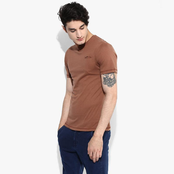 Organic Cotton Men's T-Shirt With Pocket - Copper