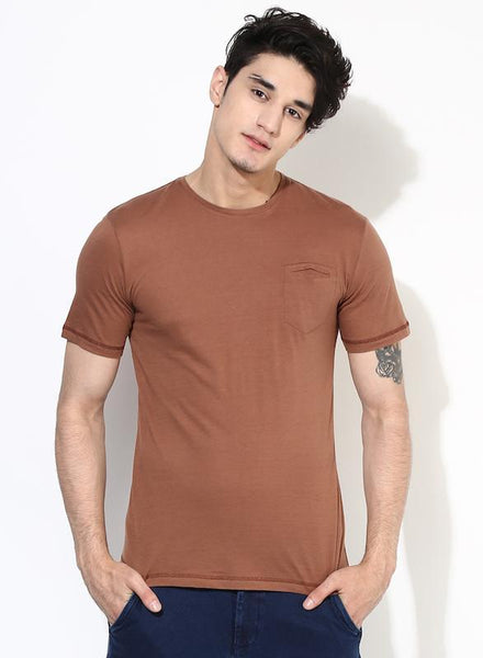 Organic Cotton Men's T-Shirt With Pocket - Copper