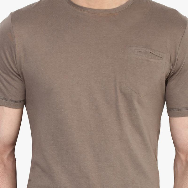 Organic Cotton Men's T-Shirt with Pocket - Stone