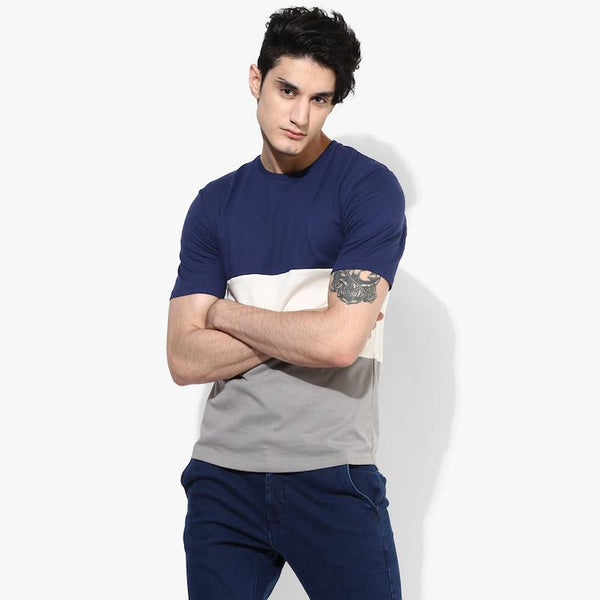 Organic Cotton Men's Three Part Premium T-Shirt - Blue