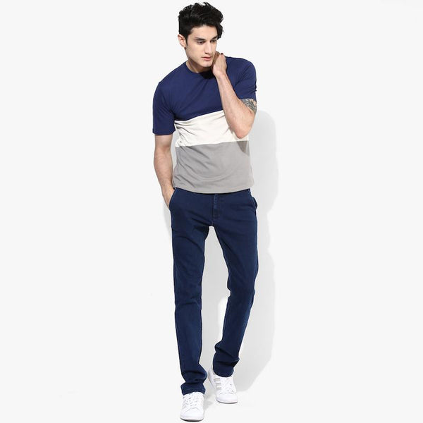 Organic Cotton Men's Three Part Premium T-Shirt - Blue