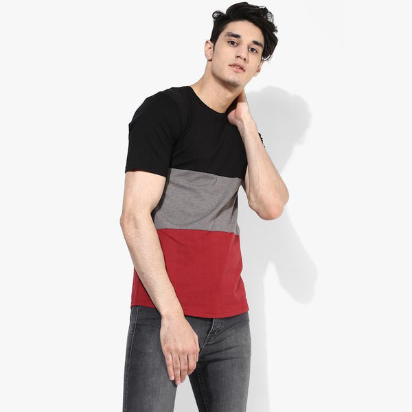 Organic Cotton Men's Three Part Premium T-Shirt - Maroon