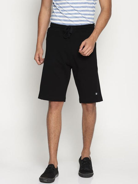 Organic Cotton Men's Regular Fit Sports Shorts - Black