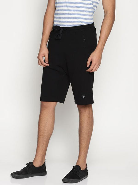 Organic Cotton Men's Regular Fit Sports Shorts - Black