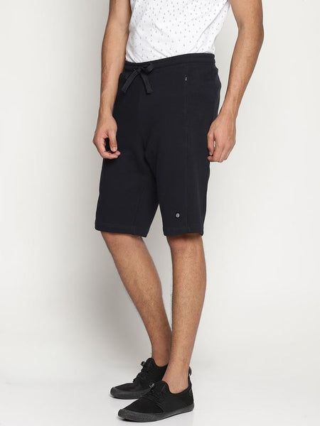 Organic Cotton Men's Regular Fit Sports Shorts - Navy Blue