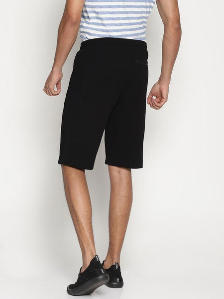 Organic Cotton Men's Regular Fit Sports Shorts - Black