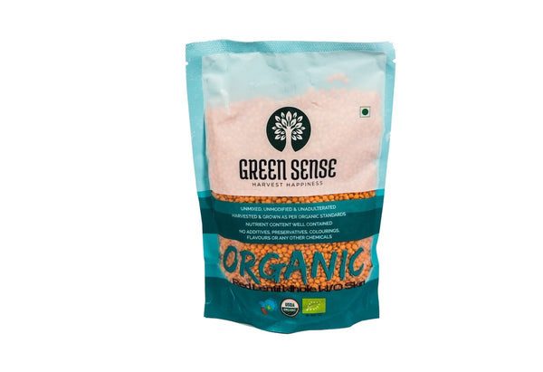 Organic Pink Lentil Whole Without Skin (Masoor Malka), 500g