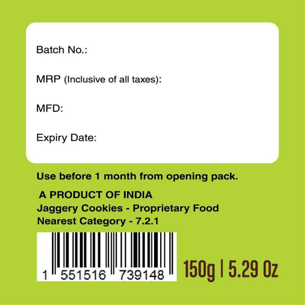 Ragi & Amaranth Jaggery Cookies, 150g
