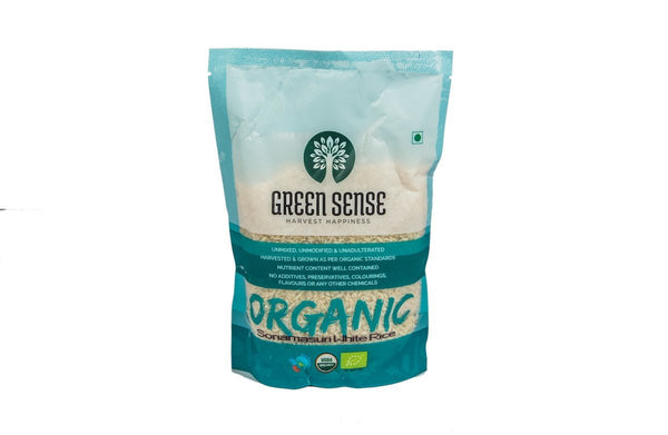 Organic Sona Masuri White Rice, 500g