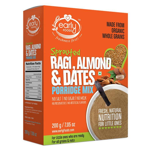 Sprouted Ragi, Almond & Date Porridge Mix, 200g