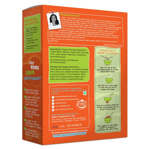 Sprouted Ragi, Almond & Date Porridge Mix, 200g