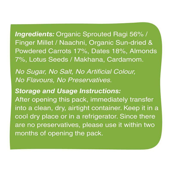 Sprouted Ragi and Carrot Porridge Mix, 200g
