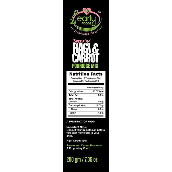 Sprouted Ragi and Carrot Porridge Mix, 200g