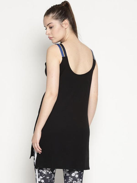 Organic Cotton Women's Black Printed Vest Top
