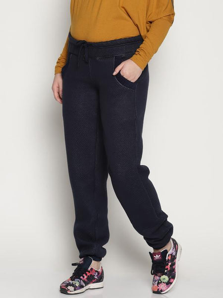 Organic Cotton Women's Joggers - Navy Blue