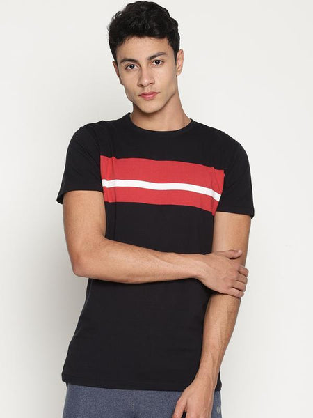Organic Cotton Men's Black Striped T-Shirt