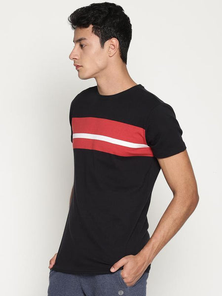 Organic Cotton Men's Black Striped T-Shirt