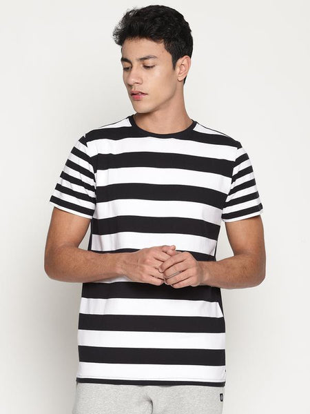Organic Cotton Men's Striped Round Neck T-Shirt