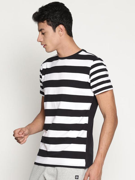 Organic Cotton Men's Striped Round Neck T-Shirt