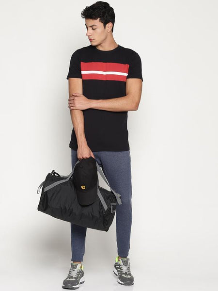 Organic Cotton Men's Black Striped T-Shirt