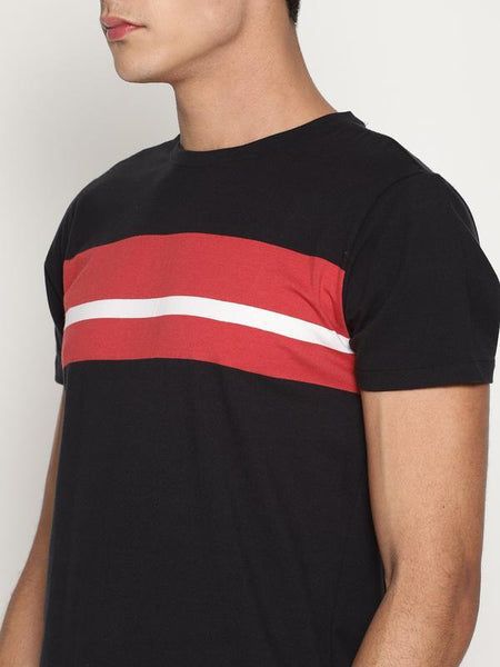 Organic Cotton Men's Black Striped T-Shirt