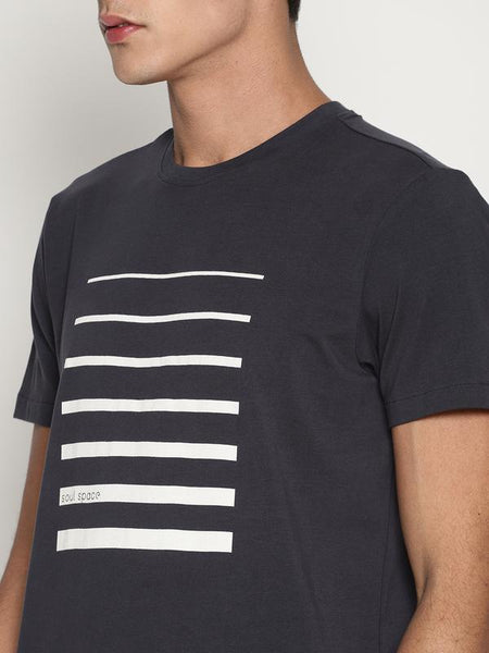 Organic Cotton Men's Printed T-Shirt - Black