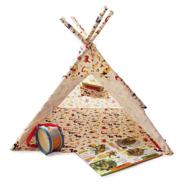Organic Cotton Dinosaur Indoor/ Outdoor Teepee Tent for Kids