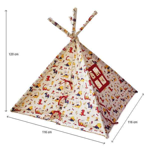 Organic Cotton Dinosaur Indoor/ Outdoor Teepee Tent for Kids