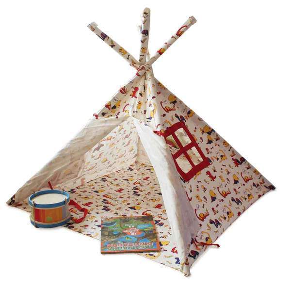 Organic Cotton Dinosaur Indoor/ Outdoor Teepee Tent for Kids