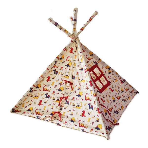 Organic Cotton Dinosaur Indoor/ Outdoor Teepee Tent for Kids