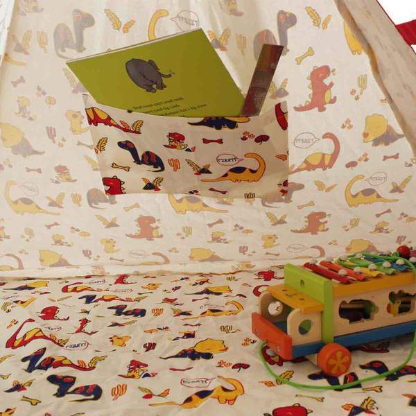 Organic Cotton Dinosaur Indoor/ Outdoor Teepee Tent for Kids