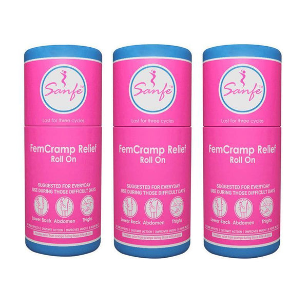 Natural Menstrual Cramp Relief Roll-On, 10ml (Pack of 3)