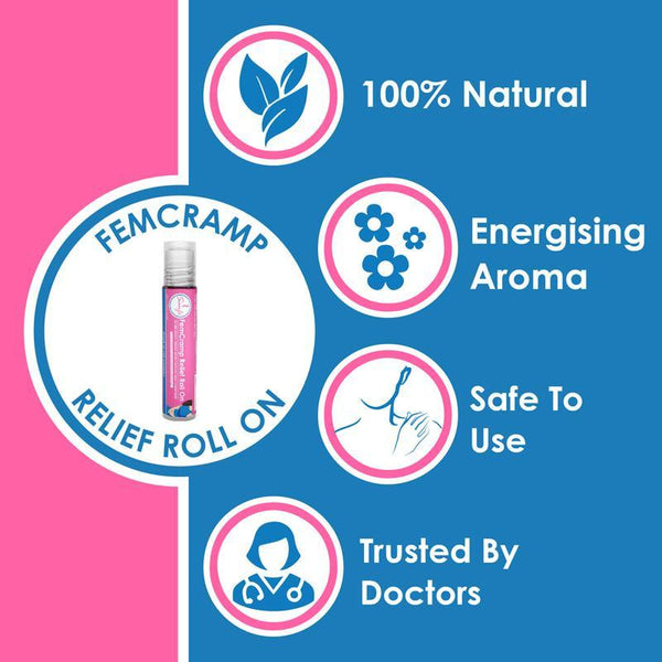 Natural Menstrual Cramp Relief Roll-On, 10ml (Pack of 3)