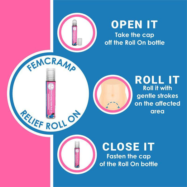 Natural Menstrual Cramp Relief Roll-On, 10ml (Pack of 3)