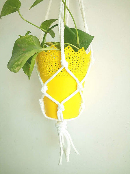 Traditional Macrame Indoor Plant Holder Handmade By Women Artisans