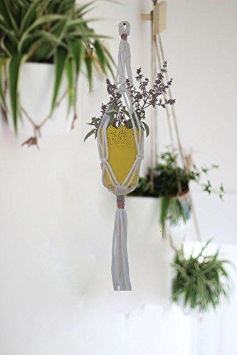Coloured String Macrame Indoor Plant Holder Handmade by Women Artisans