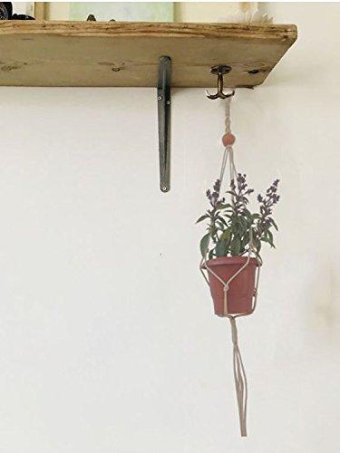 Spiral Beaded Macrame Indoor Plant Holder Handmade by Women Artisans